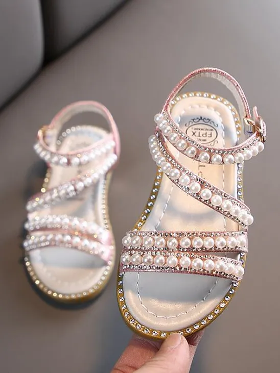 Pearls and Shimmer Sandals By Liv and Mia