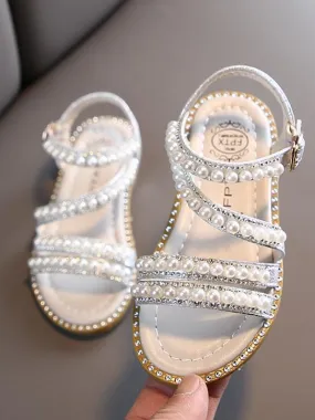 Pearls and Shimmer Sandals By Liv and Mia