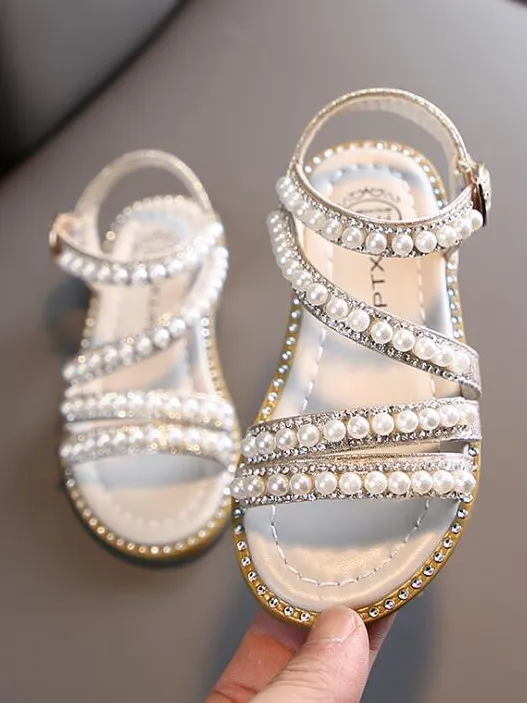 Pearls and Shimmer Sandals By Liv and Mia