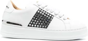 Philipp Plein crystal-embellished low-top leather sneakers White