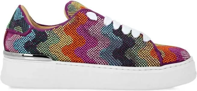 Philipp Plein Crystal Waves Rainbow suede sneakers Orange