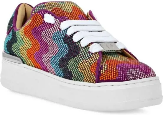 Philipp Plein Crystal Waves Rainbow suede sneakers Orange