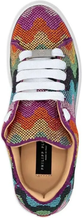 Philipp Plein Crystal Waves Rainbow suede sneakers Orange