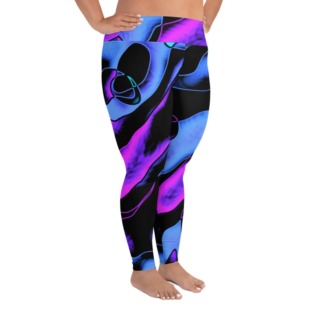 Plus Size Leggings Dancing Blue