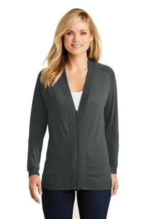 Port Authority Ladies Concept Bomber Cardigan LK5431 Grey Smoke