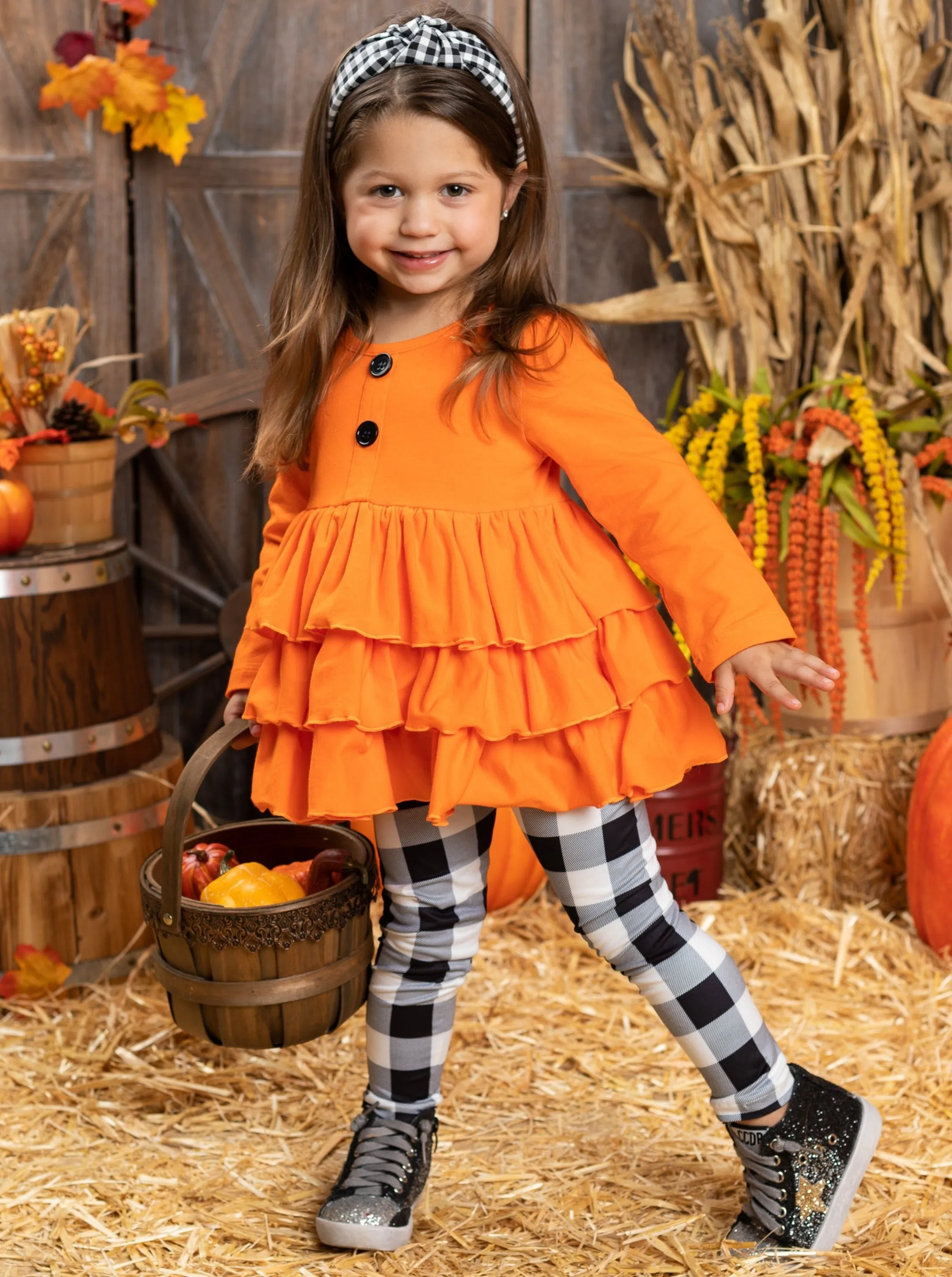 Posh Pumpkin Plaid Legging Set