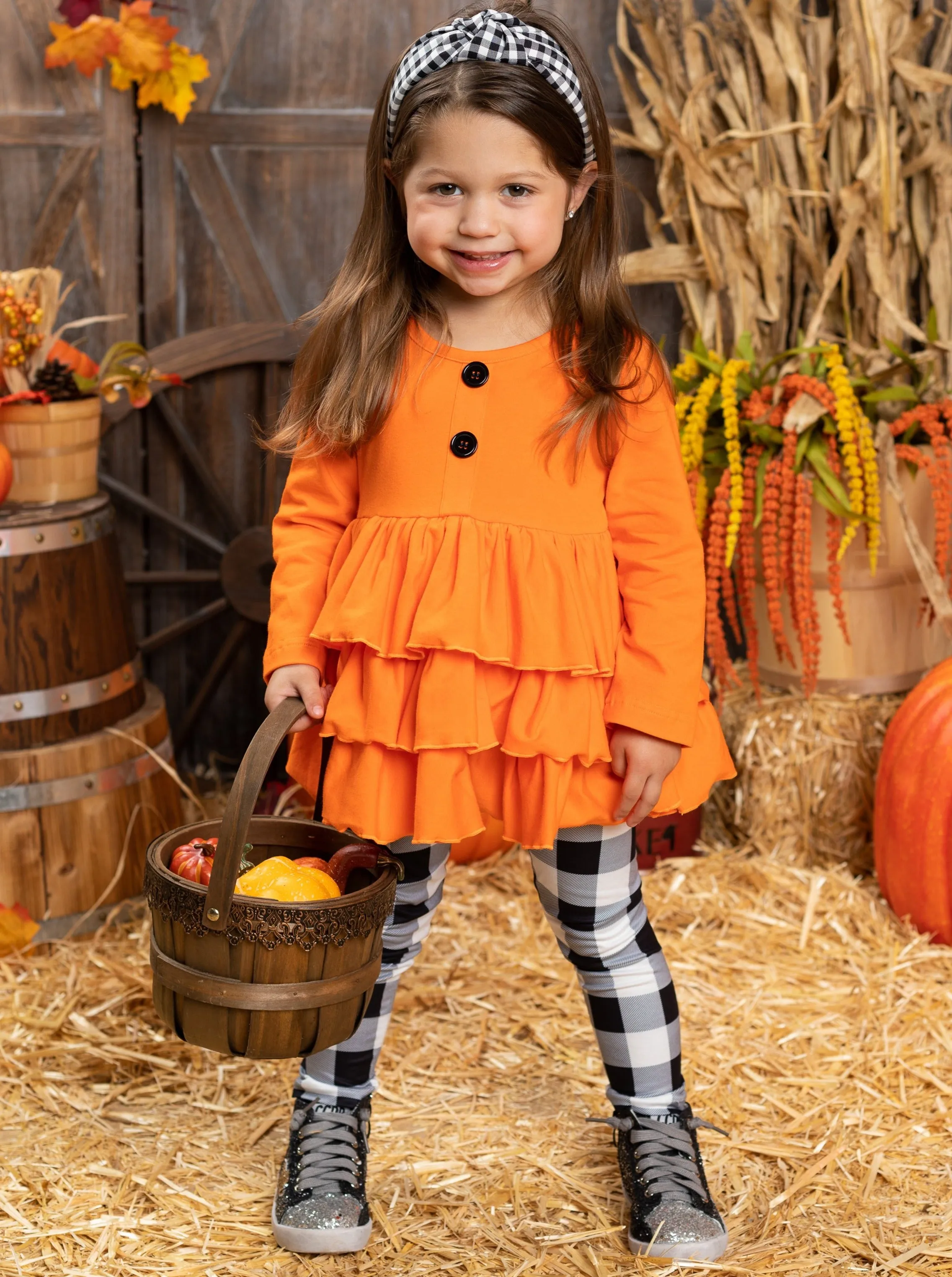 Posh Pumpkin Plaid Legging Set