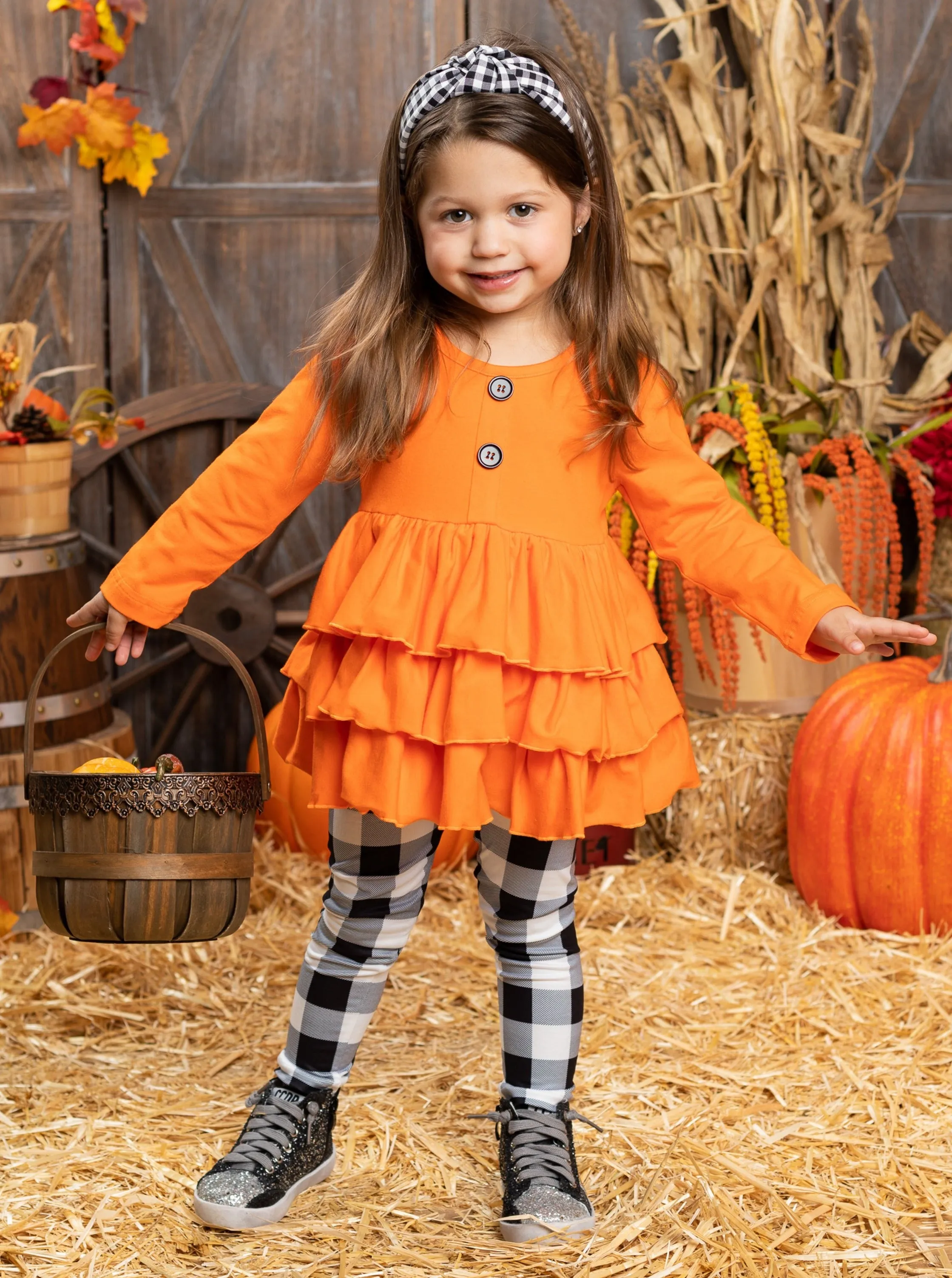 Posh Pumpkin Plaid Legging Set