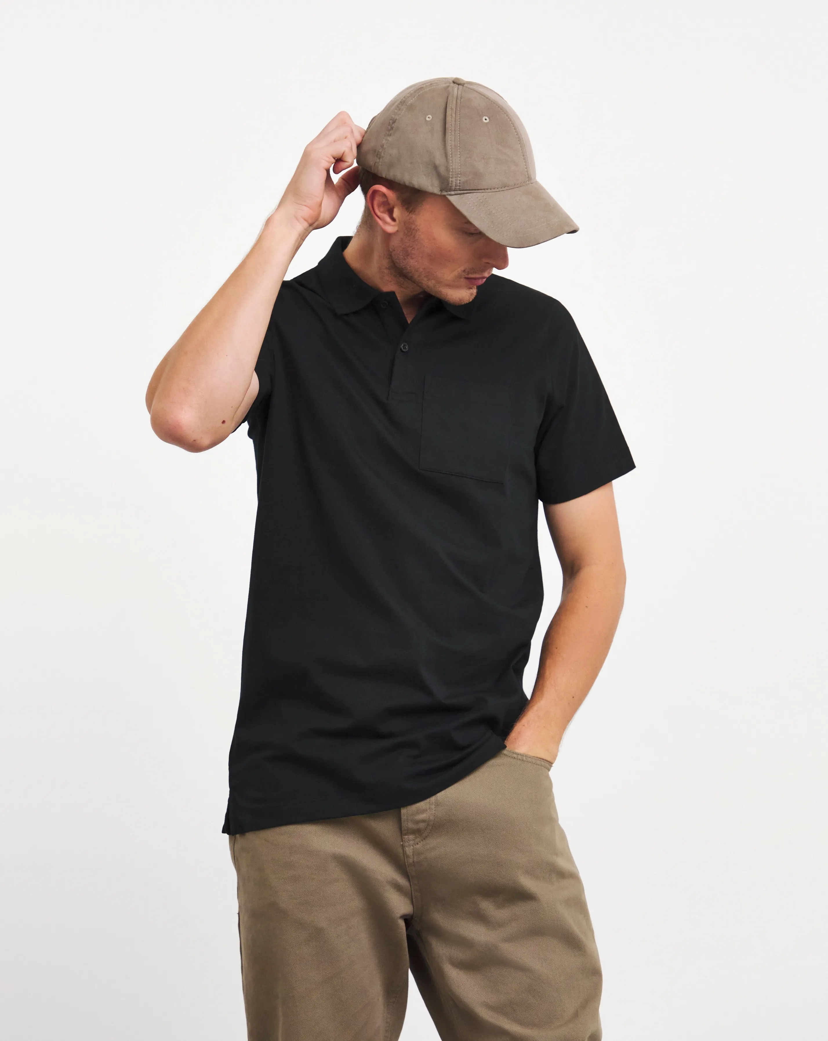 Pure Cotton Jersey Pocket Polo Long