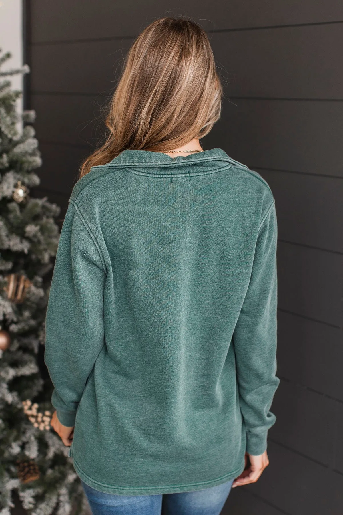 Reason To Celebrate Quarter Zip Pullover- Forest