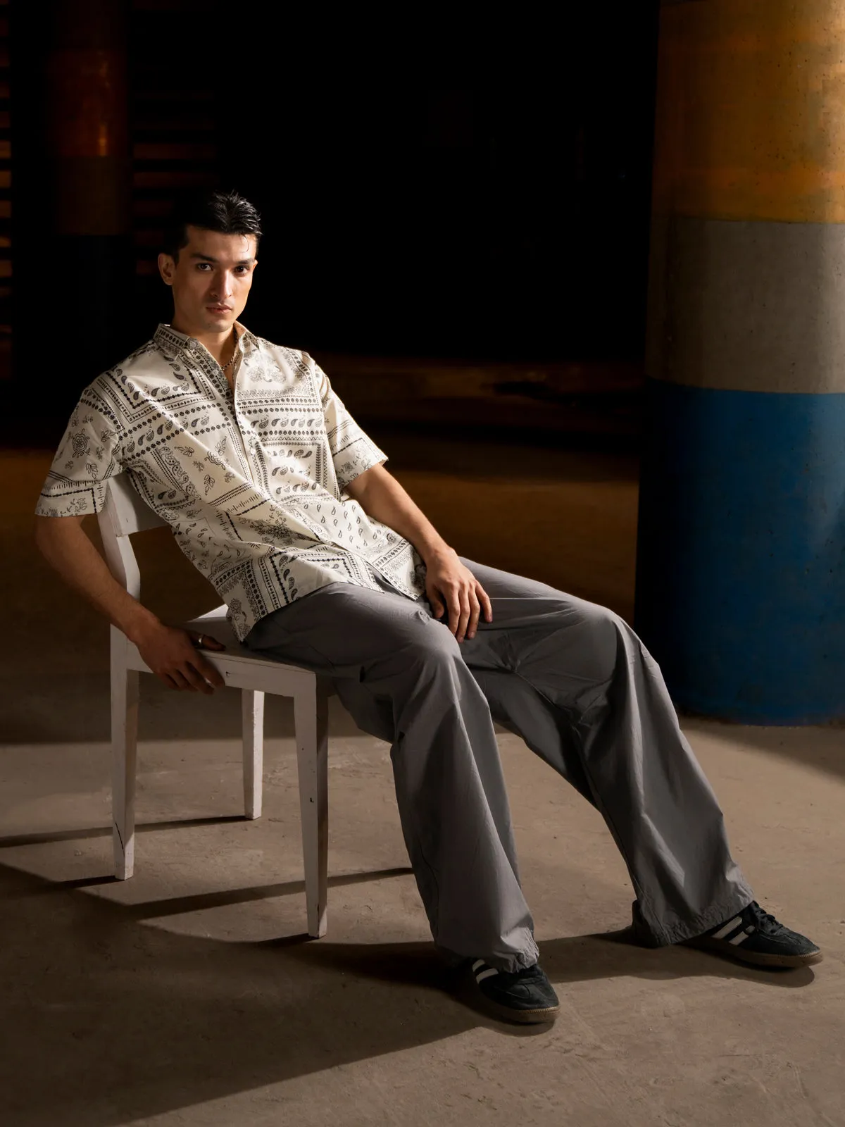 Relaxed Fit Bandana Shirt - FMTS24-32058