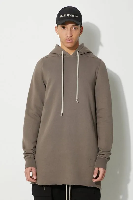 Rick Owens cotton sweatshirt Pullover Hoodie men's brown color DU01D1285.F.34