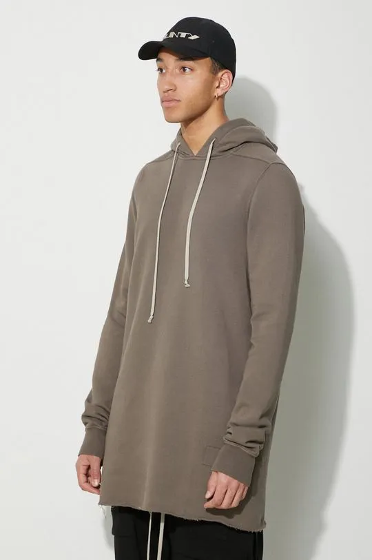 Rick Owens cotton sweatshirt Pullover Hoodie men's brown color DU01D1285.F.34