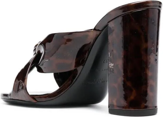 Saint Laurent tortoiseshell-effect twist-detail sandals Brown