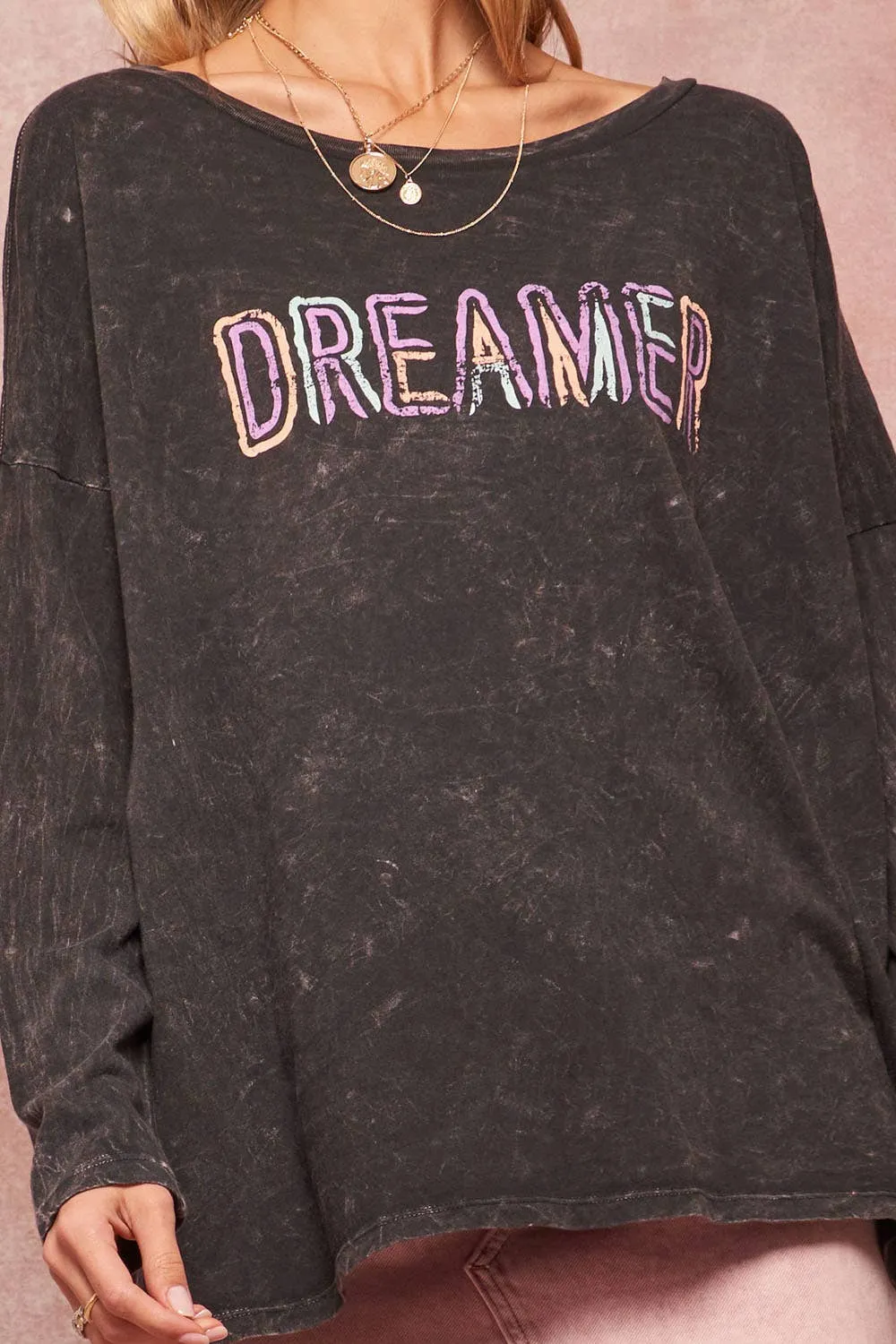 Sale Dreamer Vintage Washed Long-Sleeve Graphic Tee