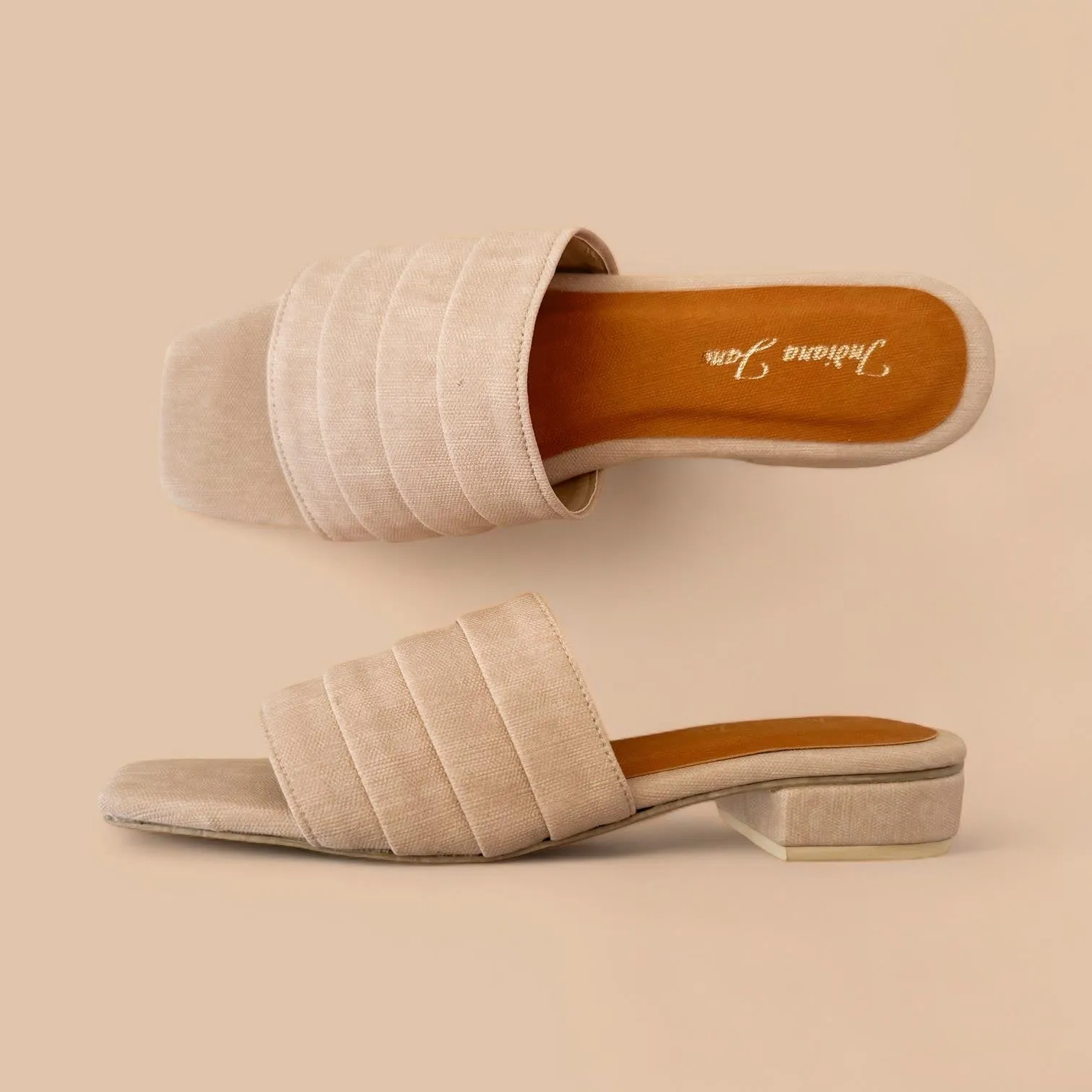 SEPIA Linen Touch 1 Block Heels Slides