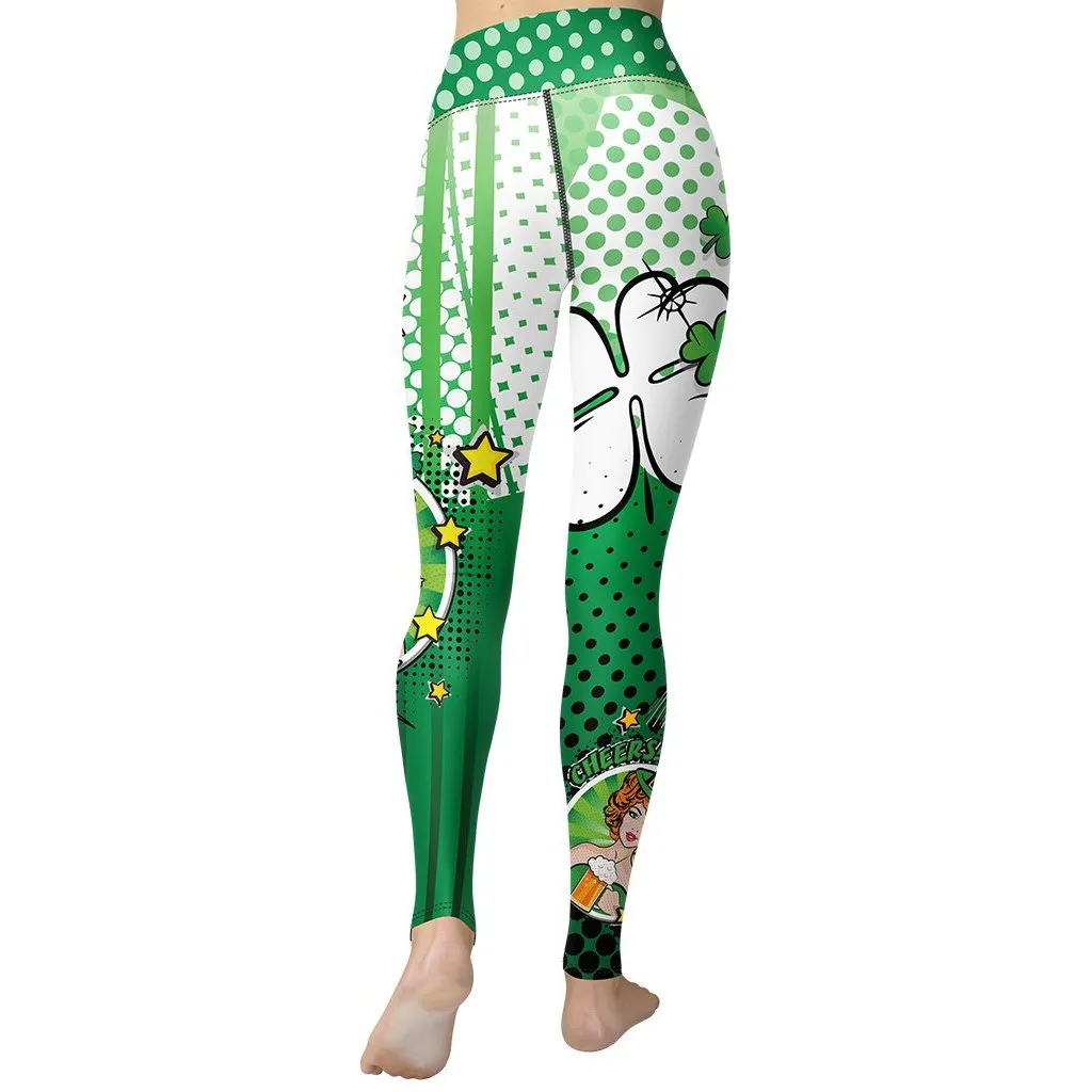 St. Patrick's Pop Art Yoga Leggings