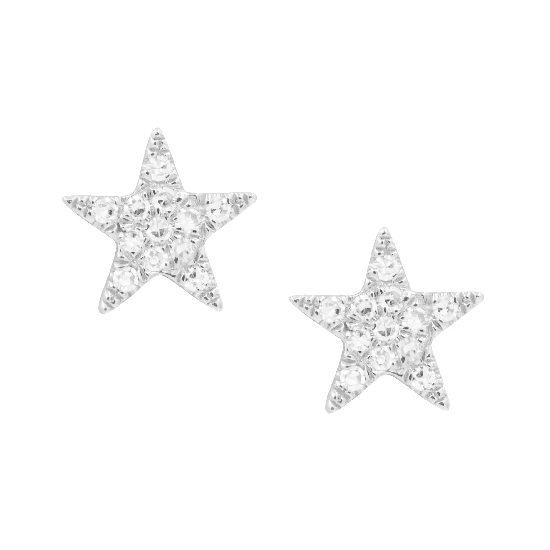 Star Diamond Stud Earrings in 14k Gold