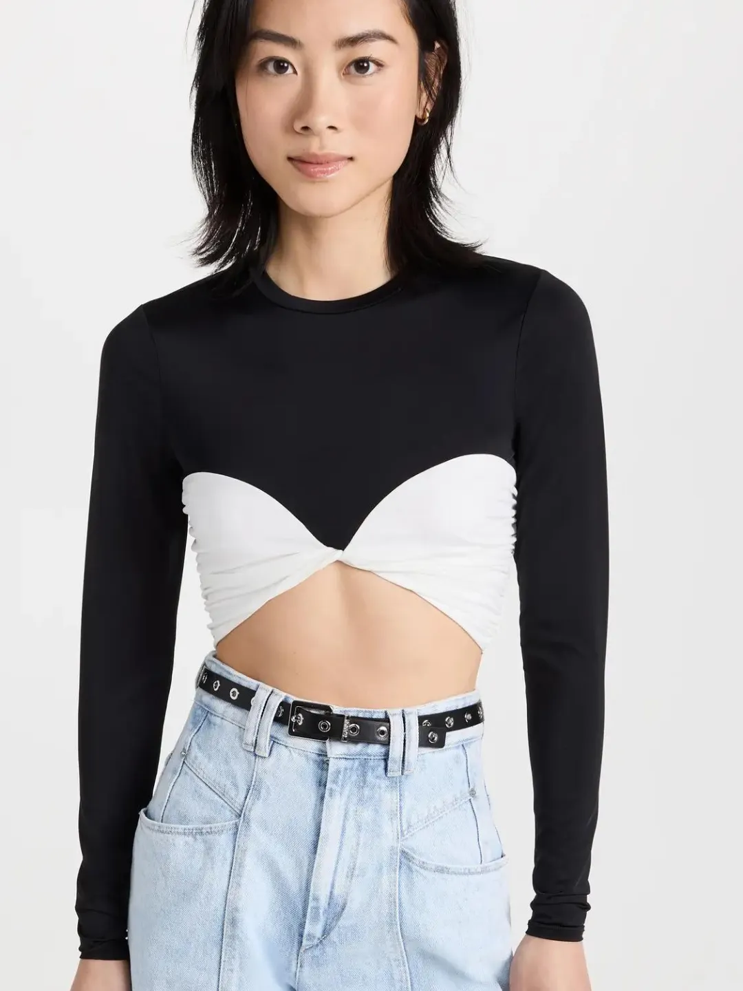 Stretchable Cotton Corset Look Crop Top