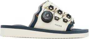 Suicoke Off-White & Navy LETA-ab Sandals