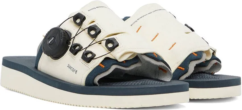 Suicoke Off-White & Navy LETA-ab Sandals