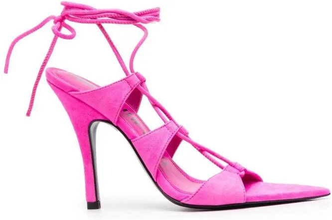 The Attico strap-detail open-toe sandals Pink