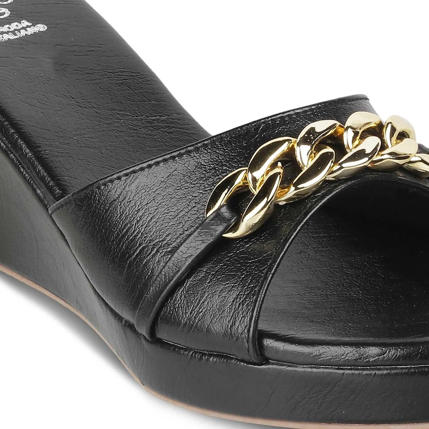 The Chain Black Women's Dress Wedge Sandals Tresmode