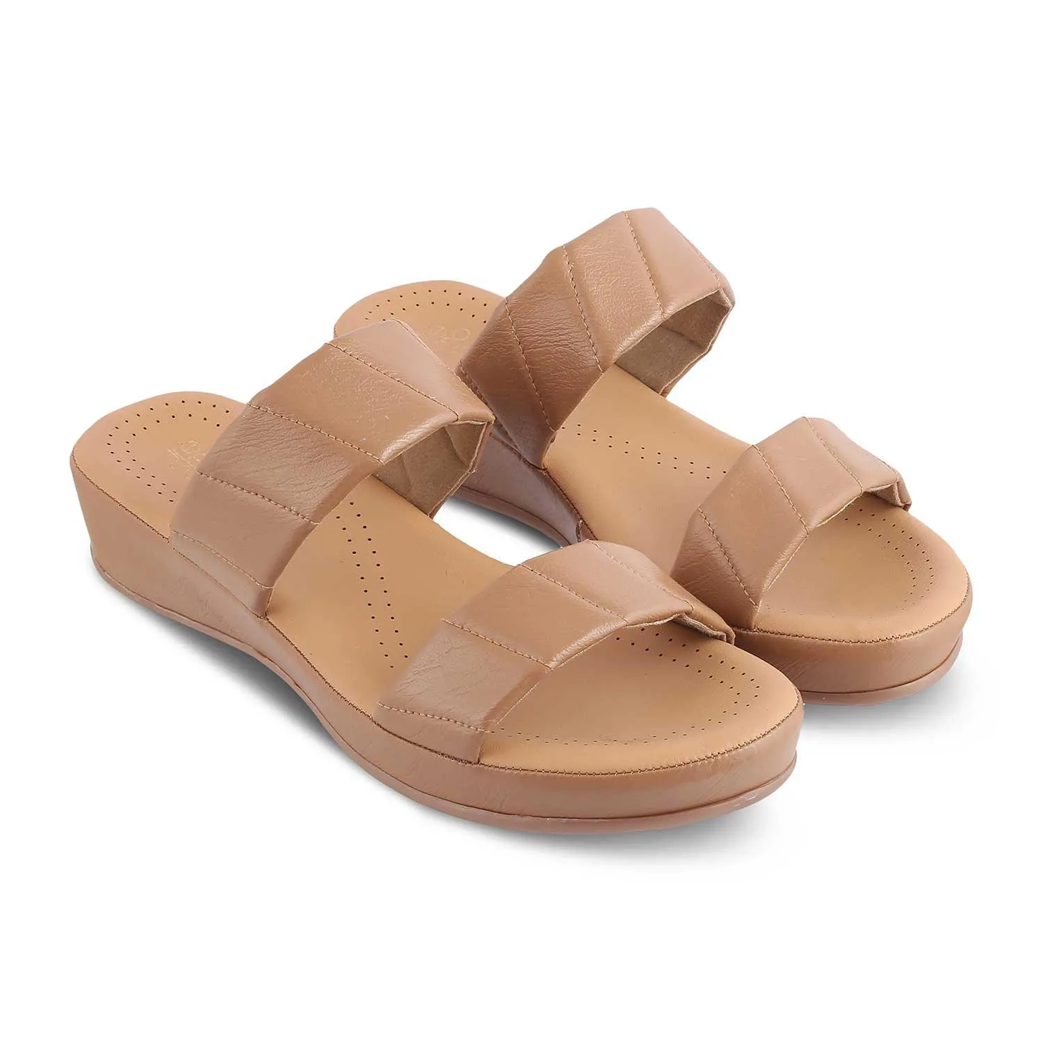 The Vacks Camel Women's Casual Wedge Sandals Tresmode