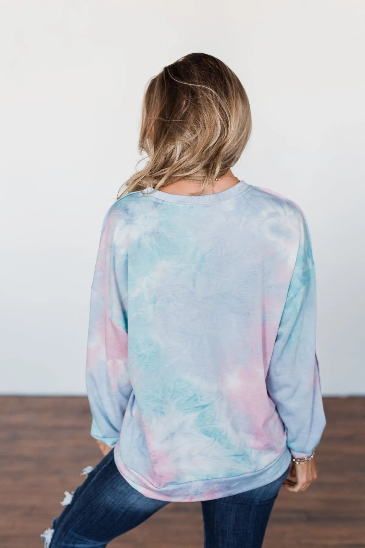 Tie Dye Pullover Top- Pink, Blue, & Purple