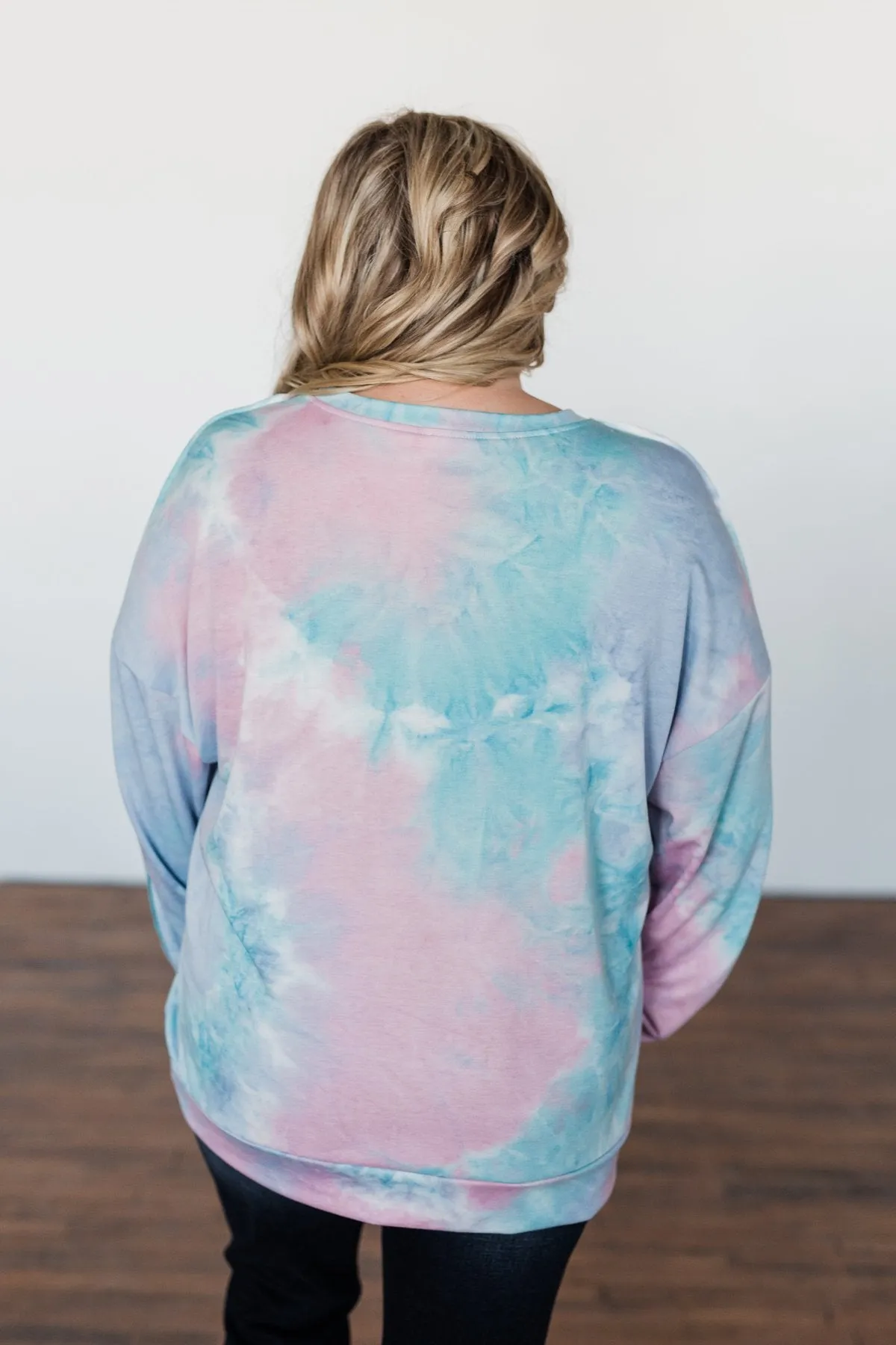 Tie Dye Pullover Top- Pink, Blue, & Purple