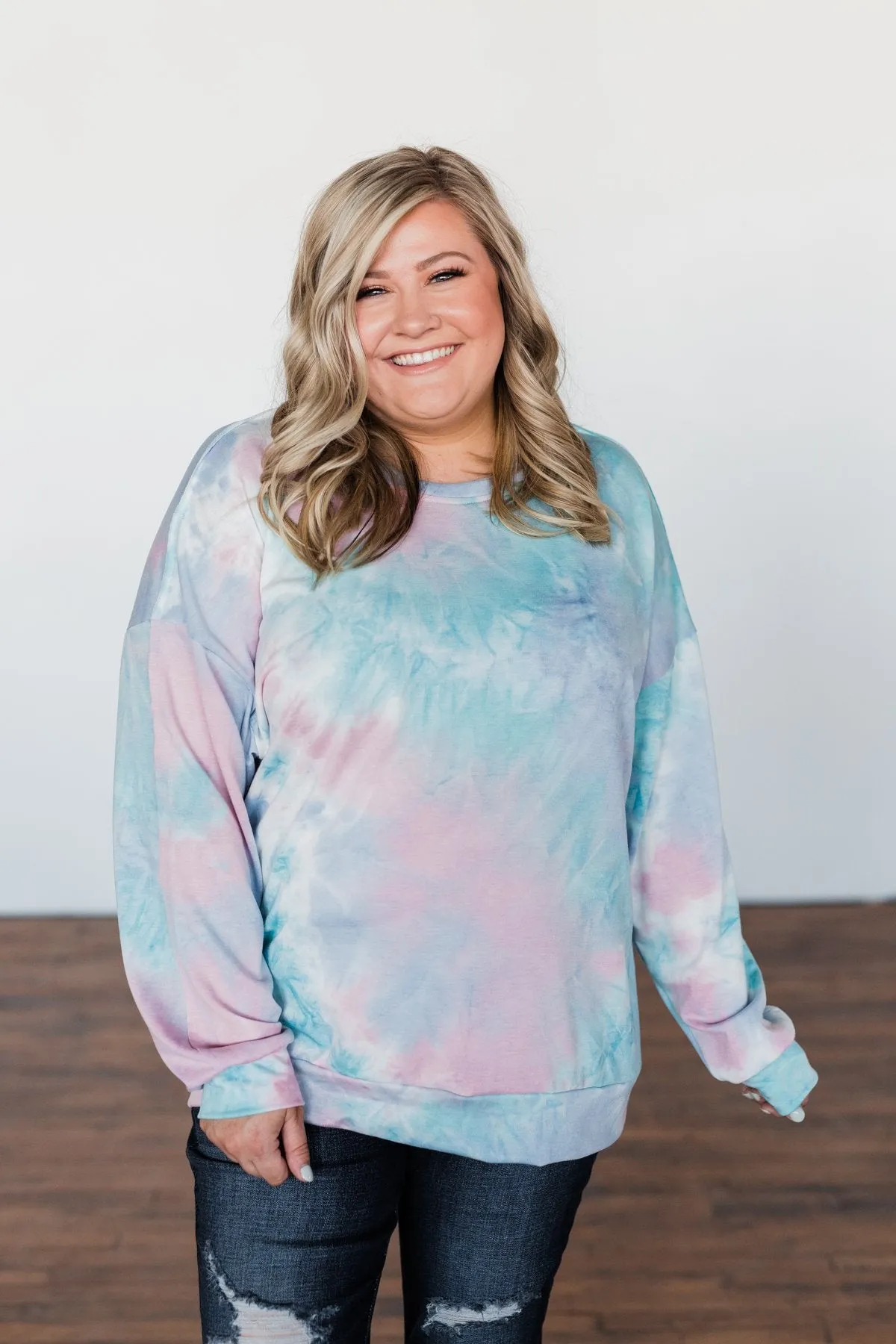 Tie Dye Pullover Top- Pink, Blue, & Purple