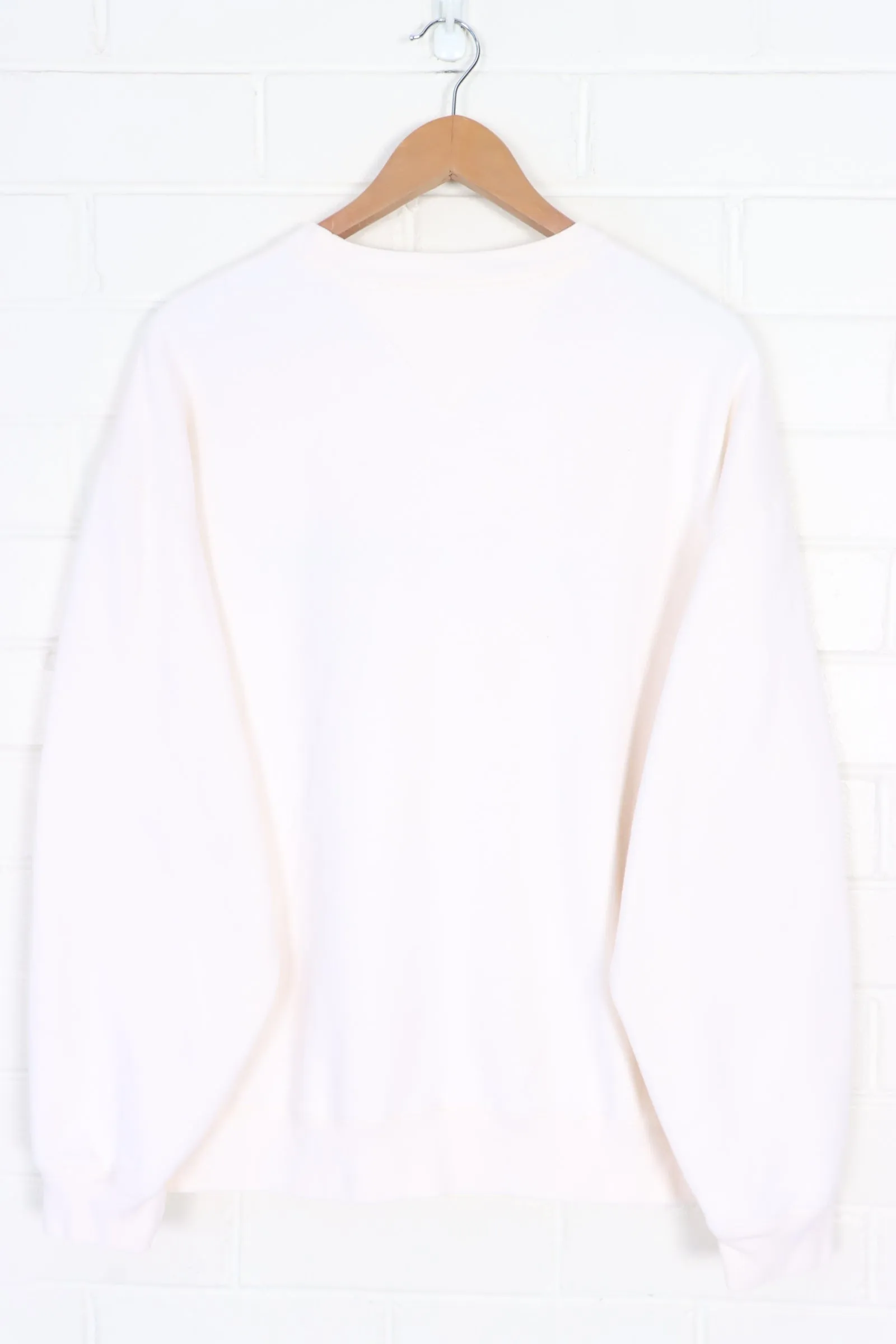 TOMMY HILFIGER Embroidered Box Logo Cream Boxy Sweatshirt (L)