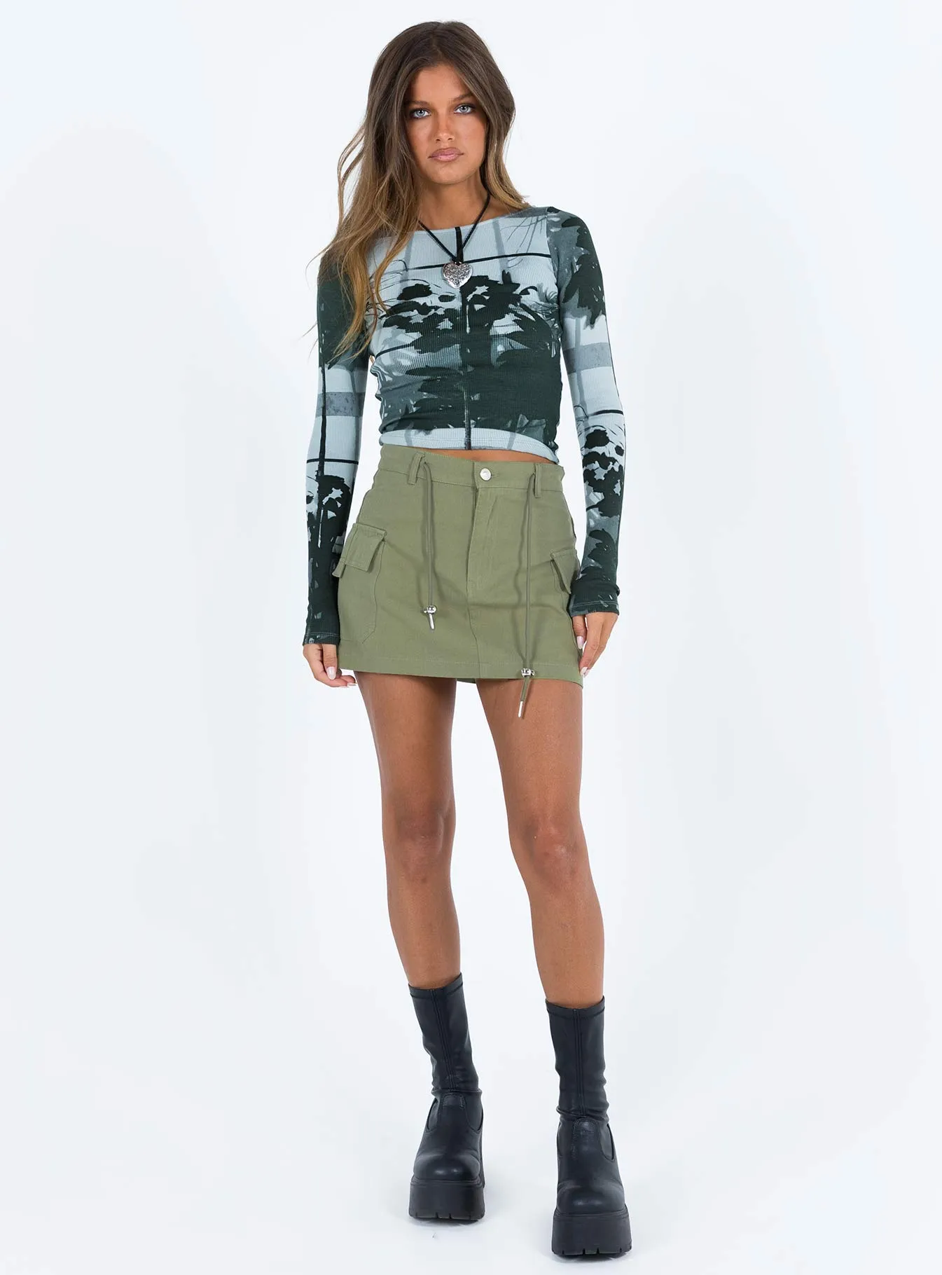 Torres Cargo Mini Skirt Khaki