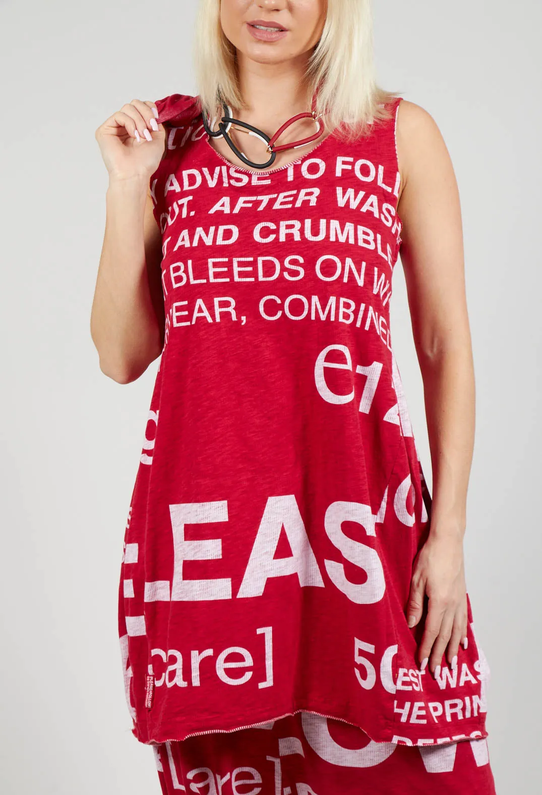 Tulip Hem Vest Top in Chili Print