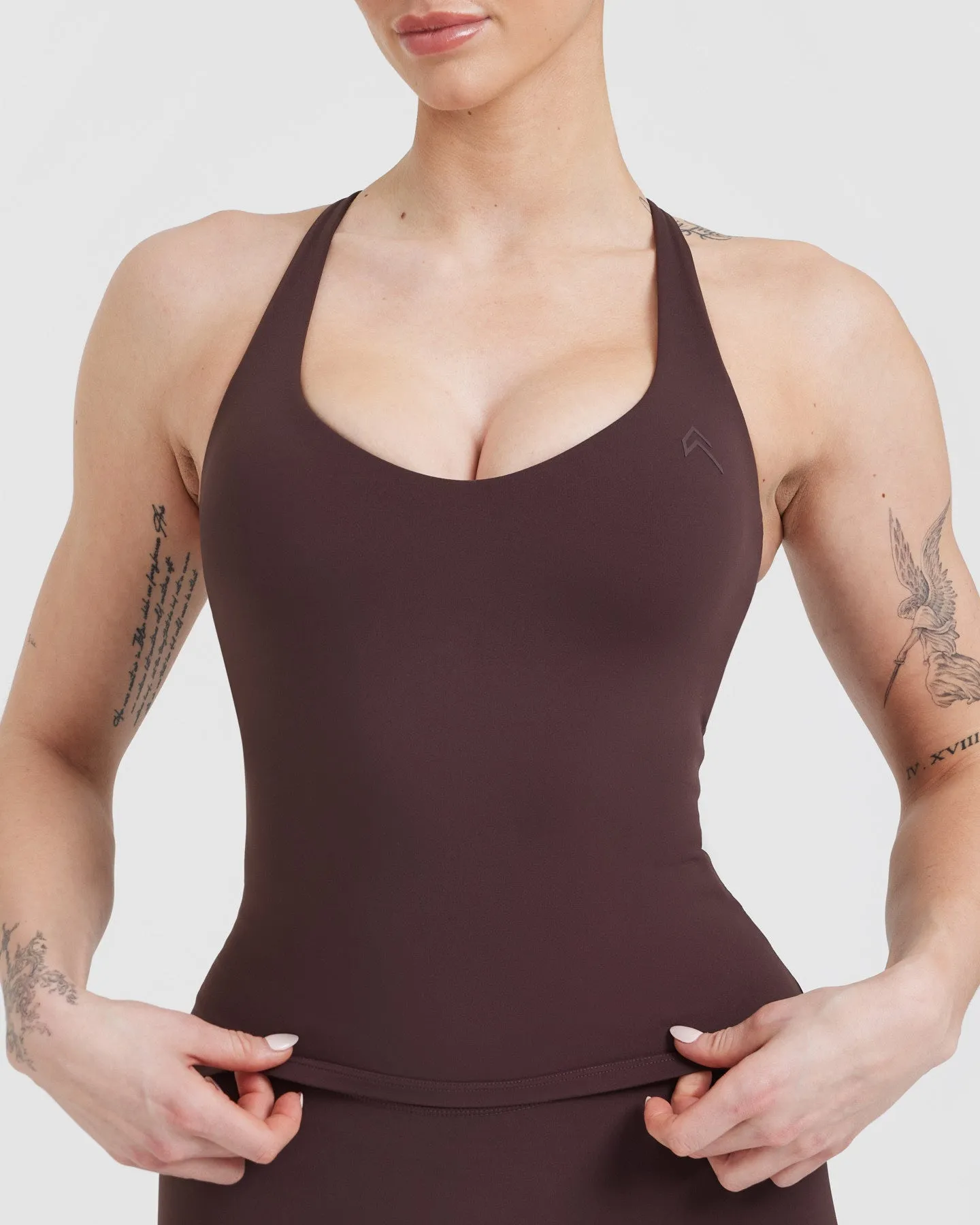 Unified V-Neck Cross Back Vest | Plum Brown