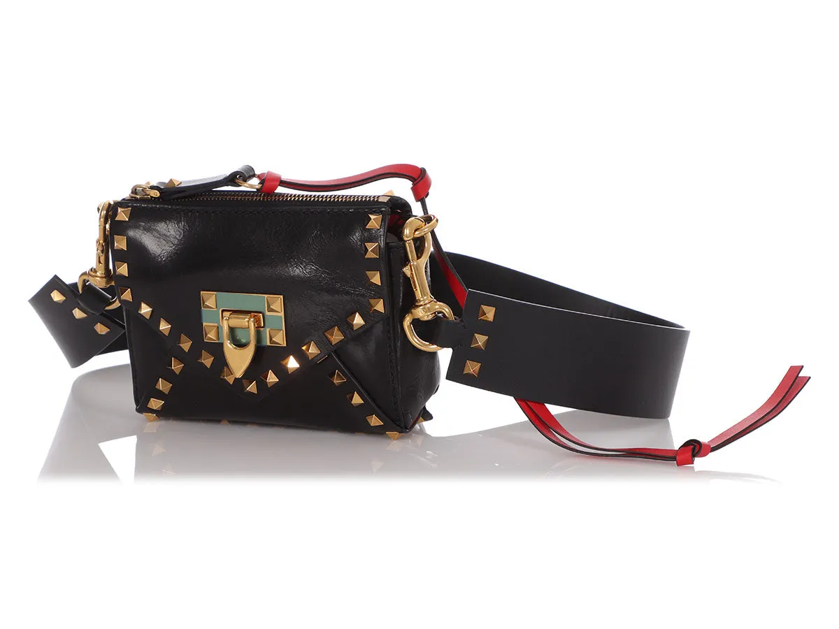 Valentino Small Black Spike Crossbody