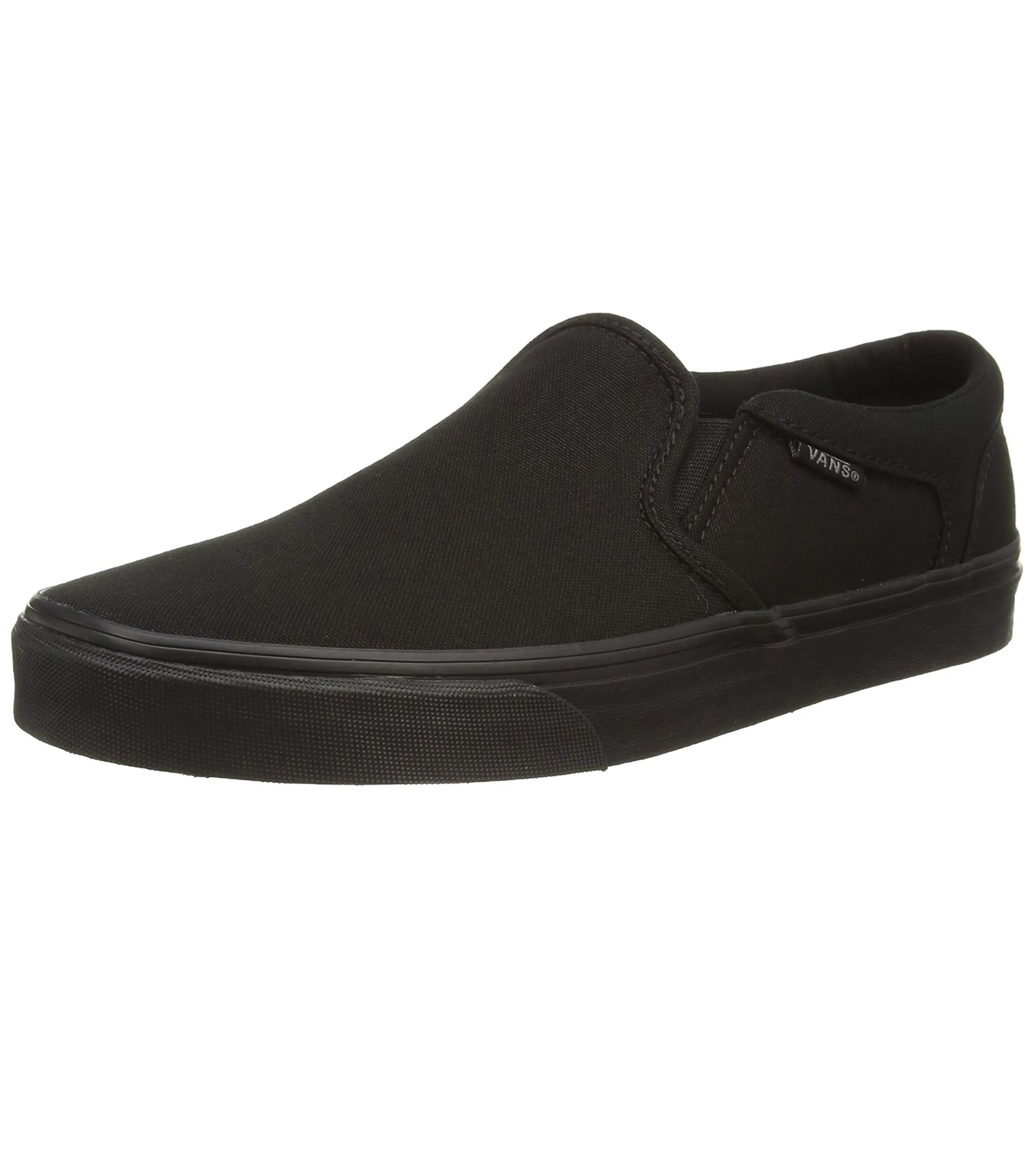 VANS Asher Canvas Slip On Trainers Black