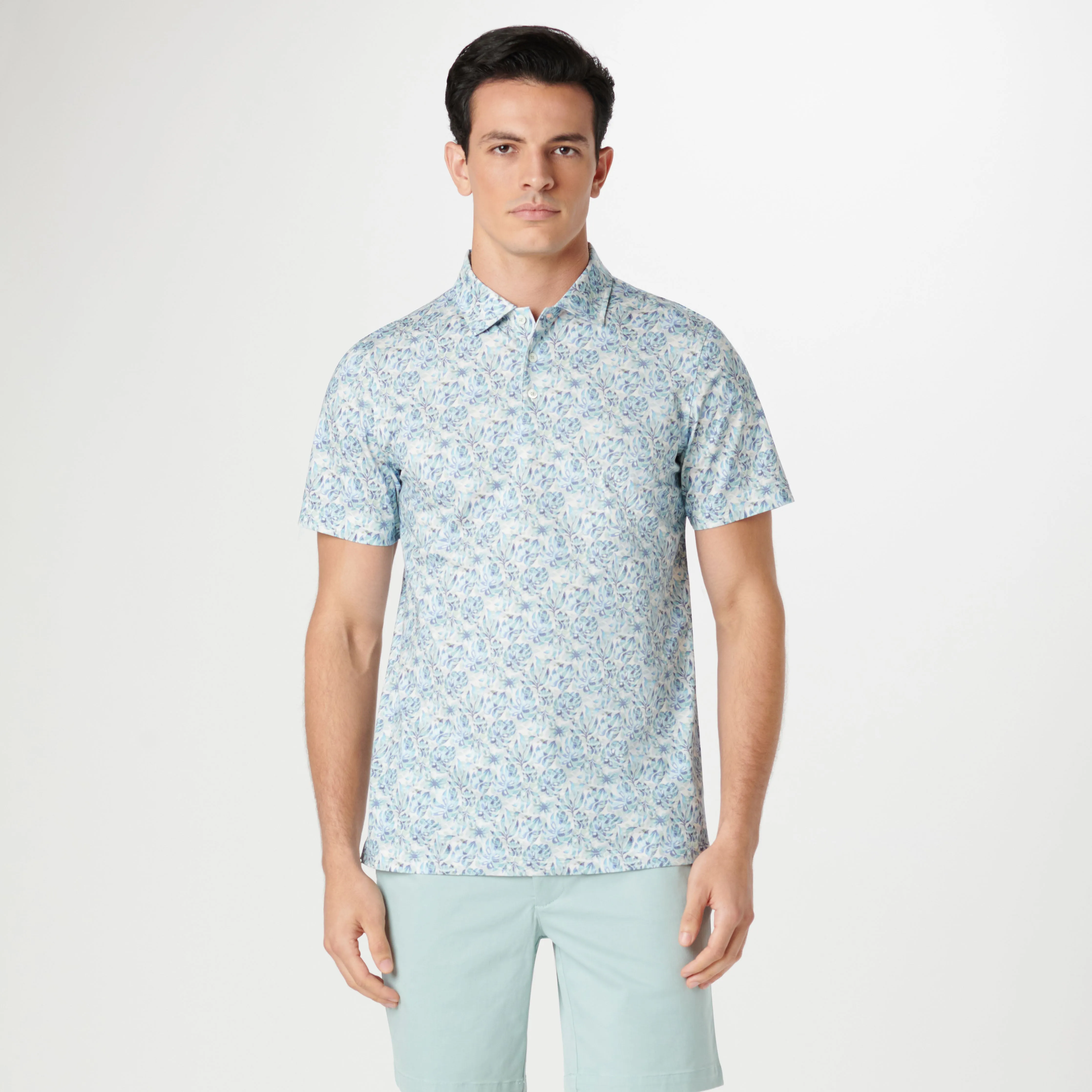 Victor Leaf Print OoohCotton Polo