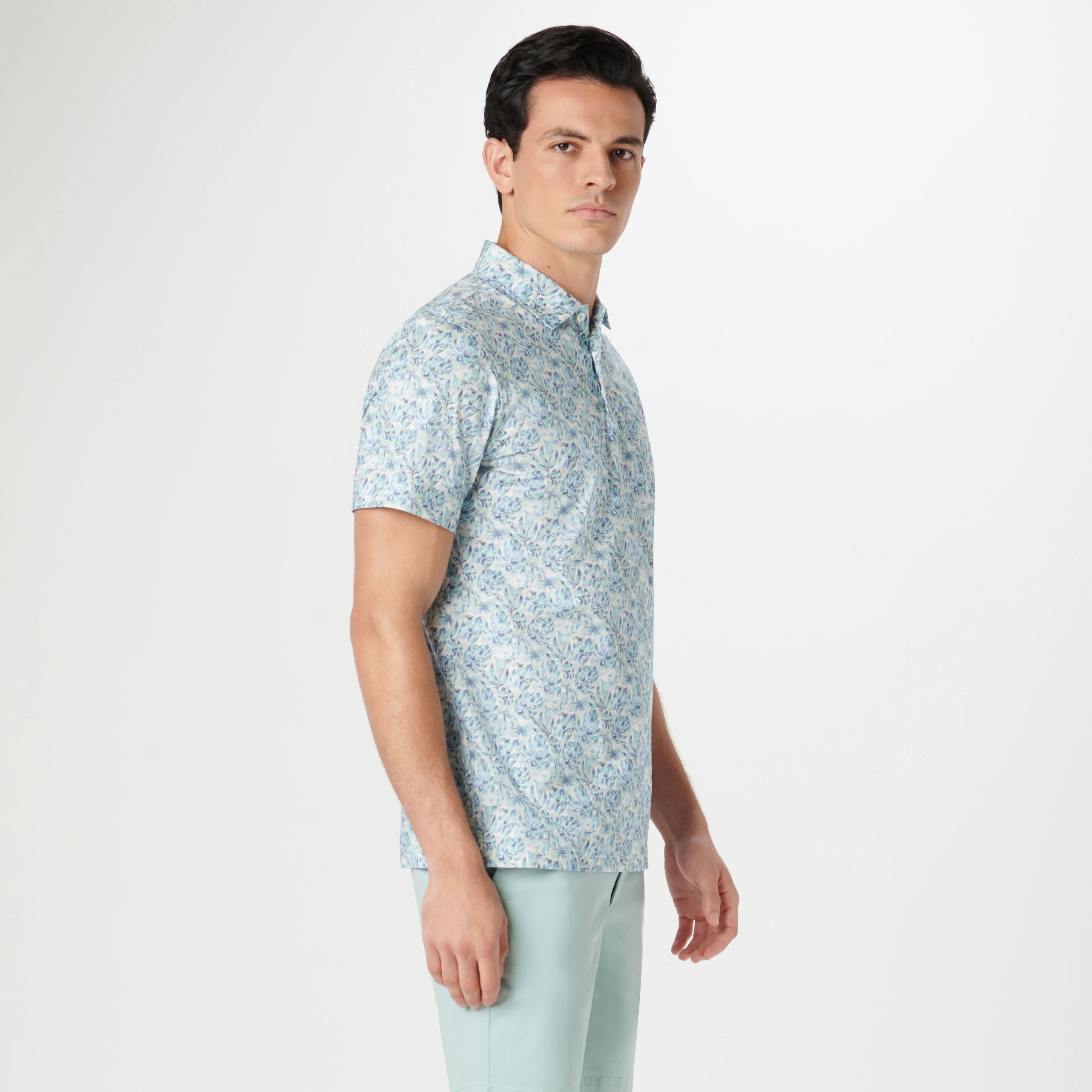 Victor Leaf Print OoohCotton Polo