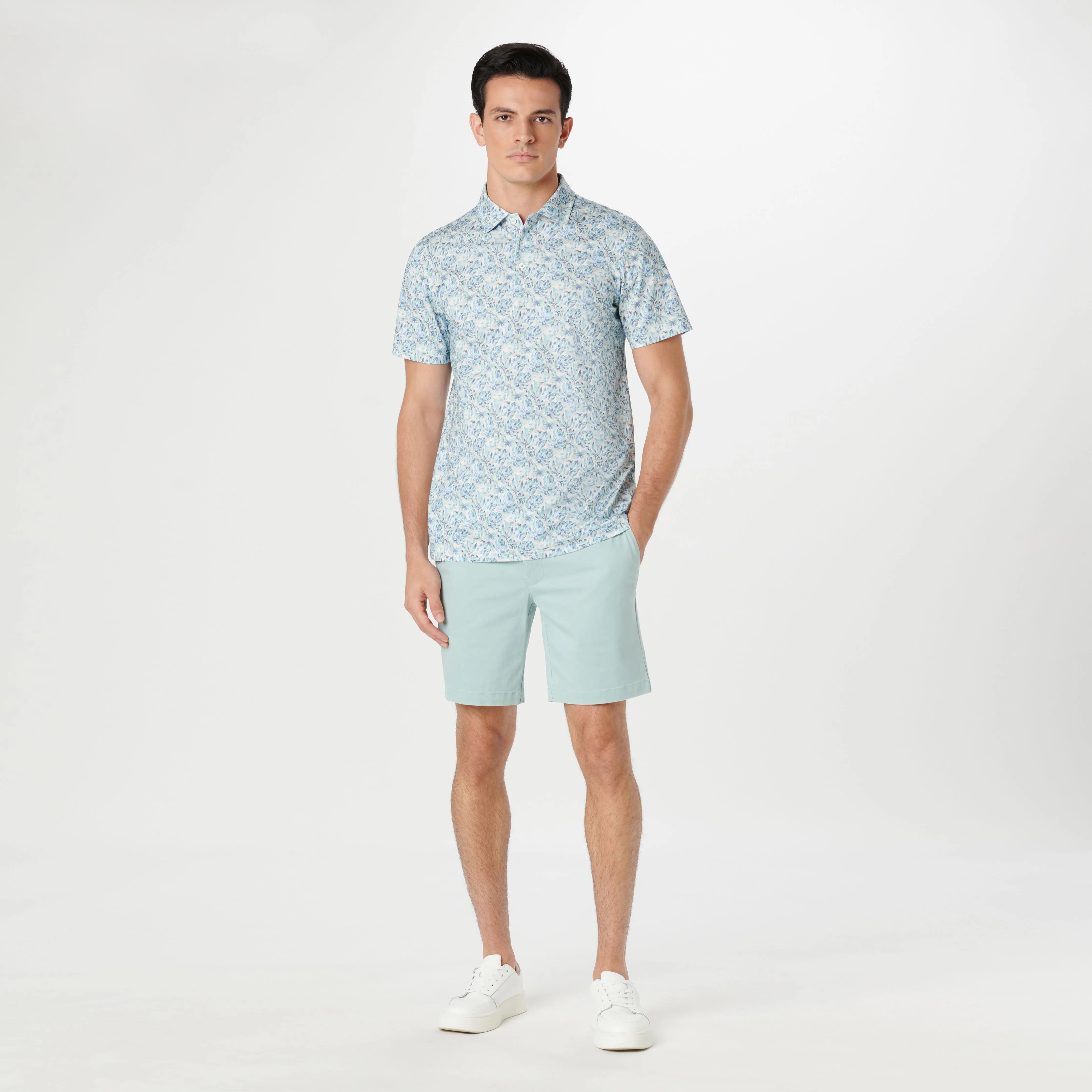 Victor Leaf Print OoohCotton Polo