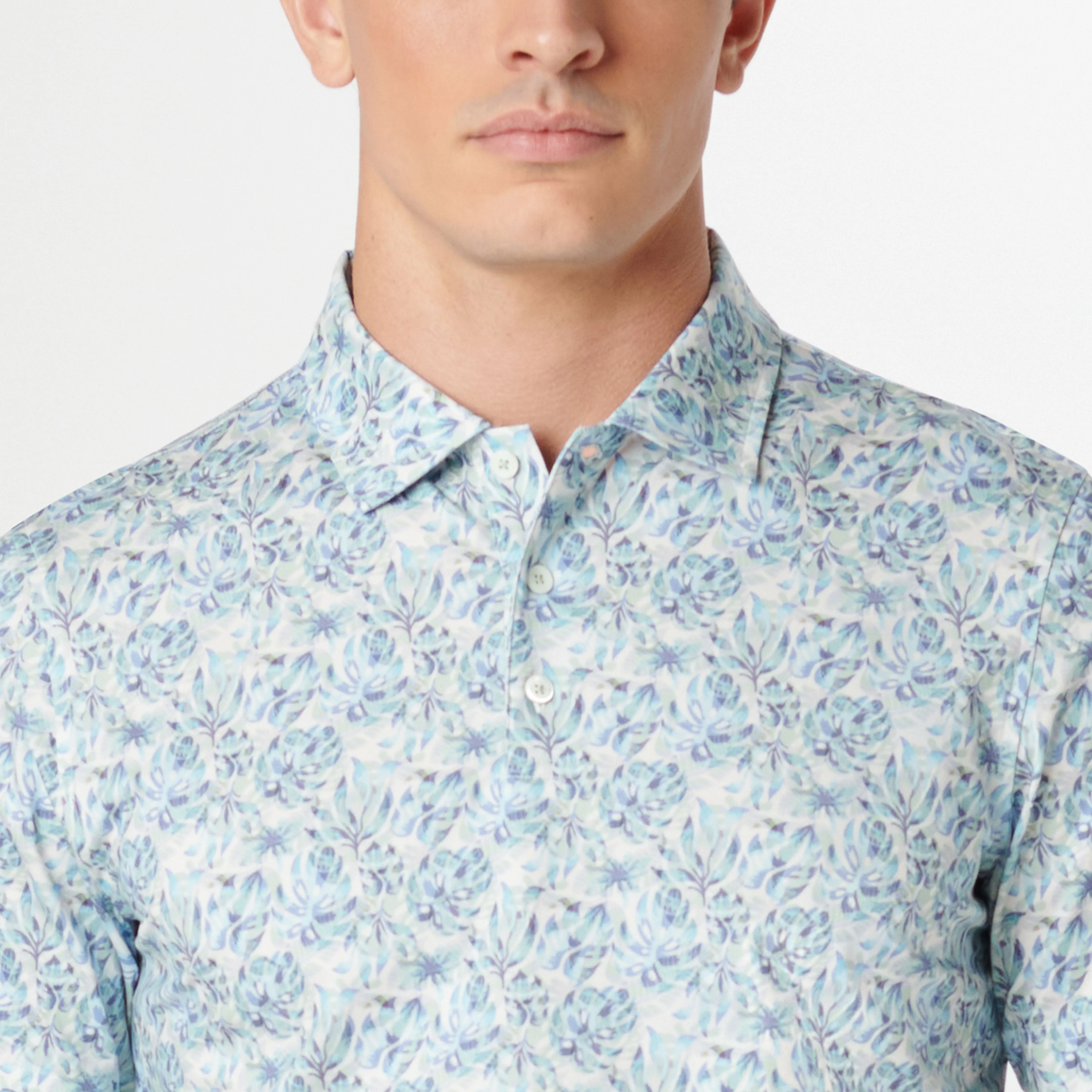 Victor Leaf Print OoohCotton Polo