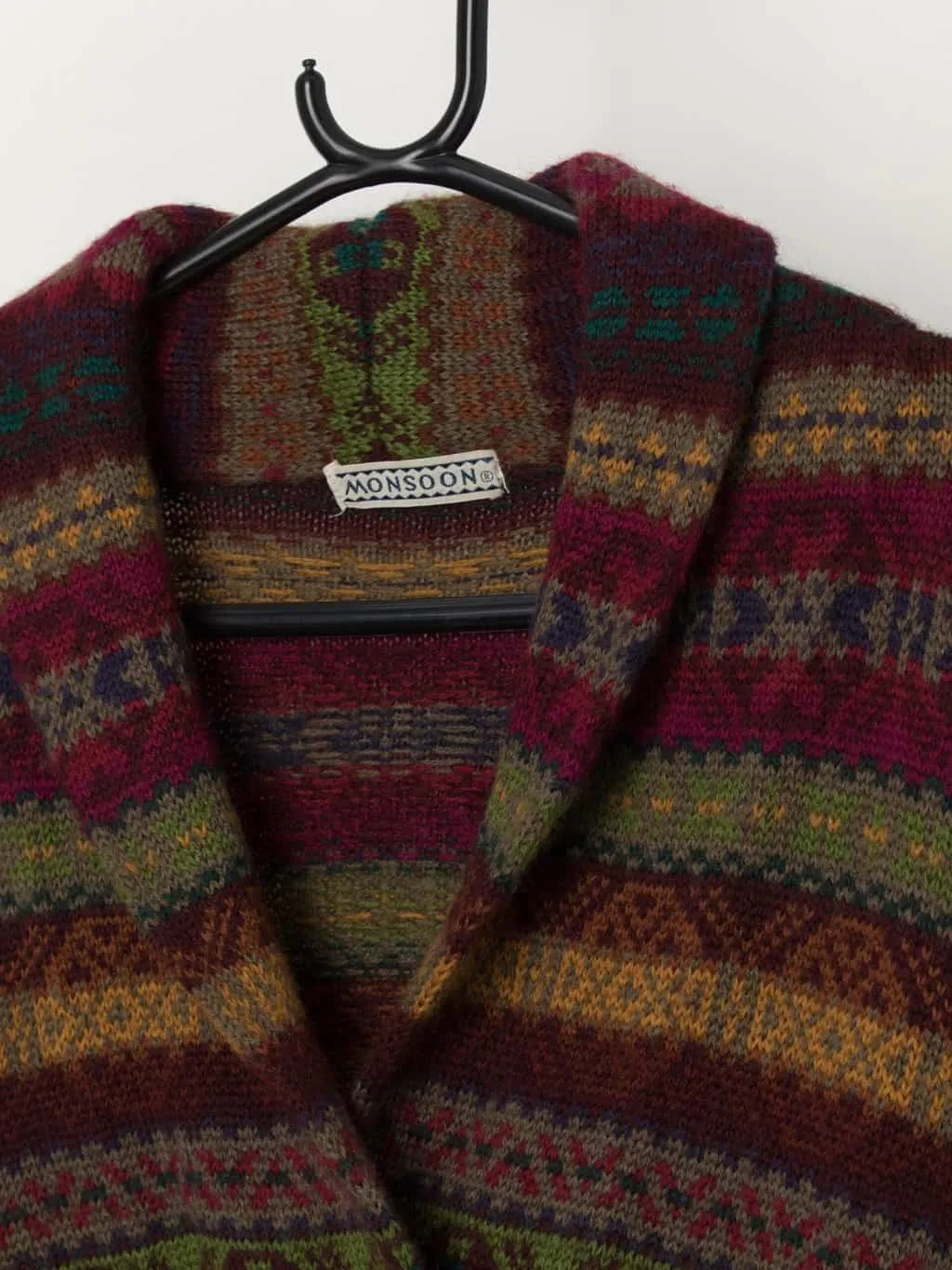 Vintage Monsoon Fair Isle wool cropped cardigan – Medium