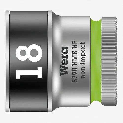 Wera 003752 Zyklop Socket with 3/8" Drive with Holding Function - 18 mm