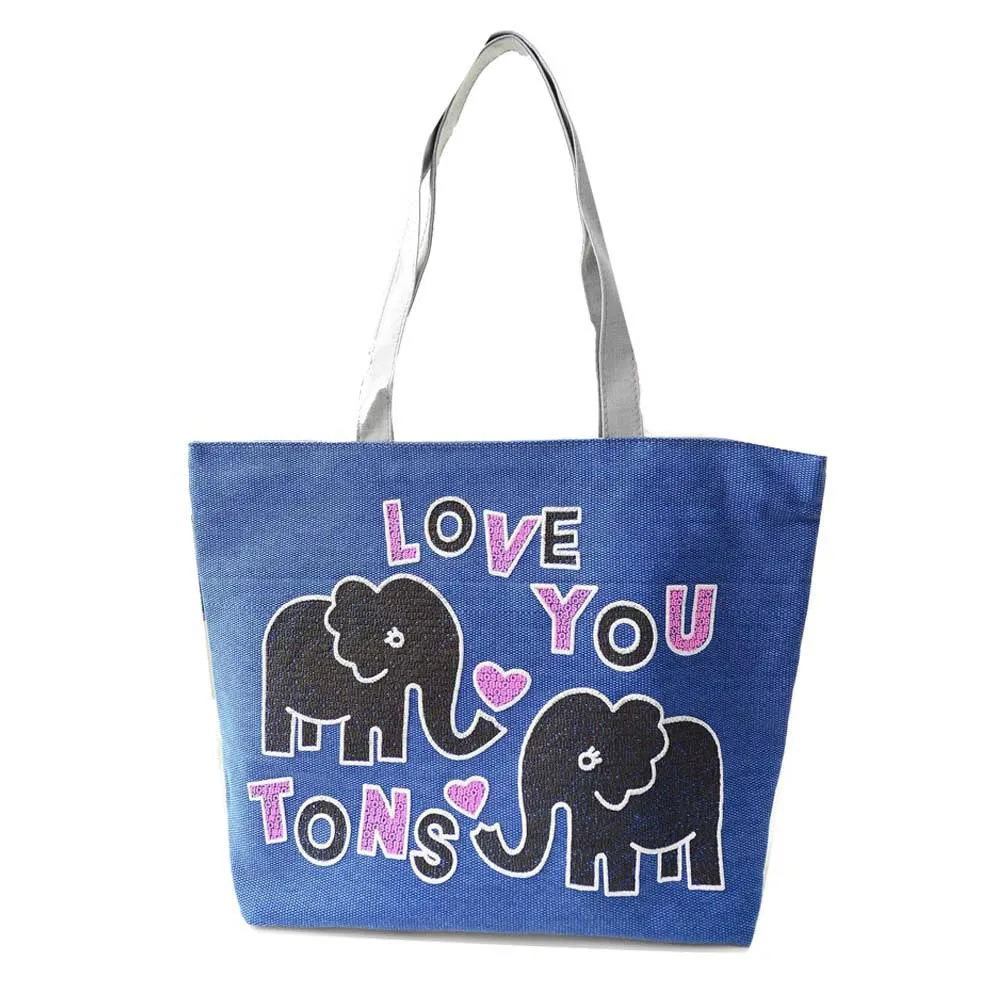 Women Girl Elephant Print Bags Shoulder Bag Handbag Casual Tote Shopping Bags Big Size HandBags