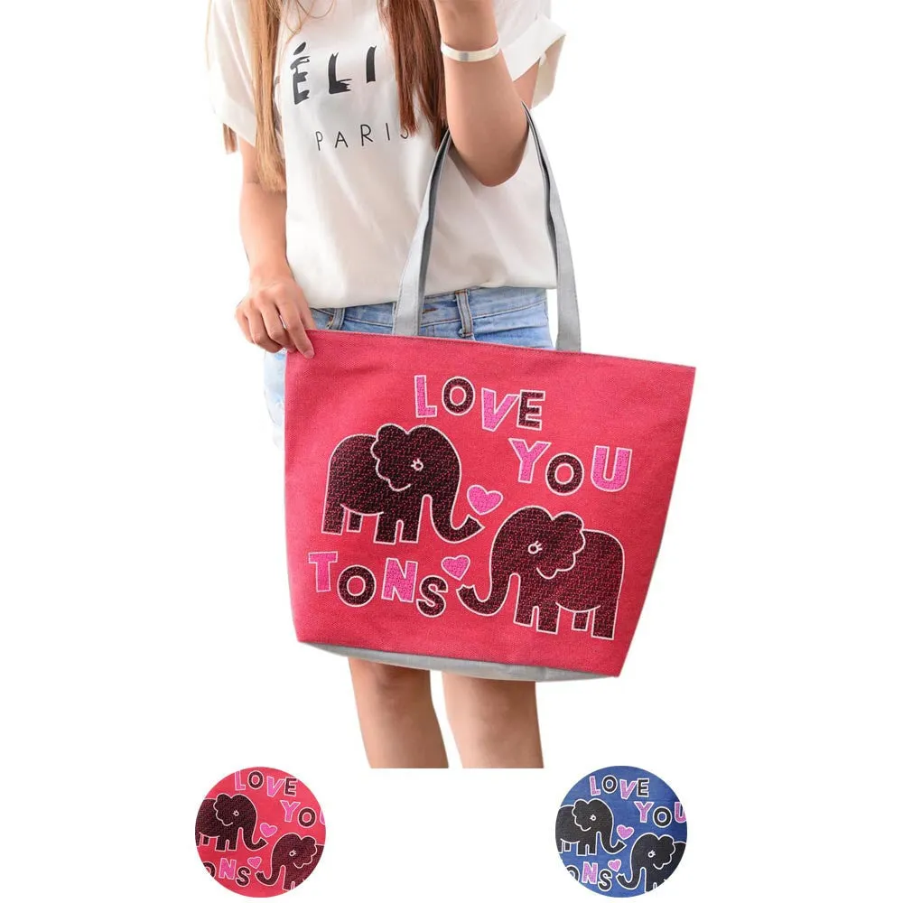 Women Girl Elephant Print Bags Shoulder Bag Handbag Casual Tote Shopping Bags Big Size HandBags