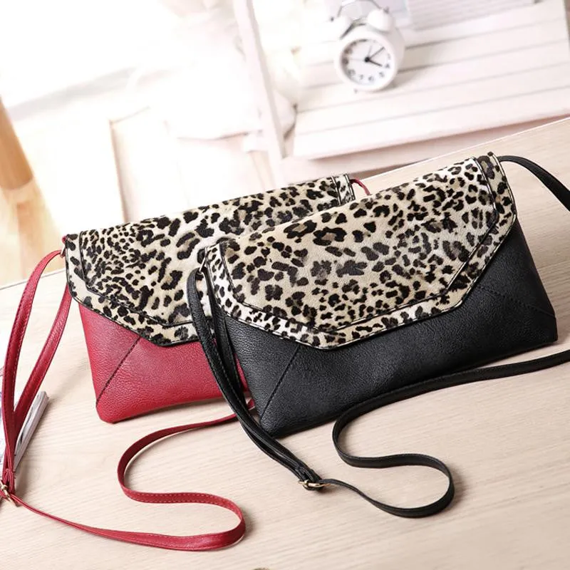 Women Handbag Leopard Printed Envelope Satchel Cross Body Shoulder Bags Handbags