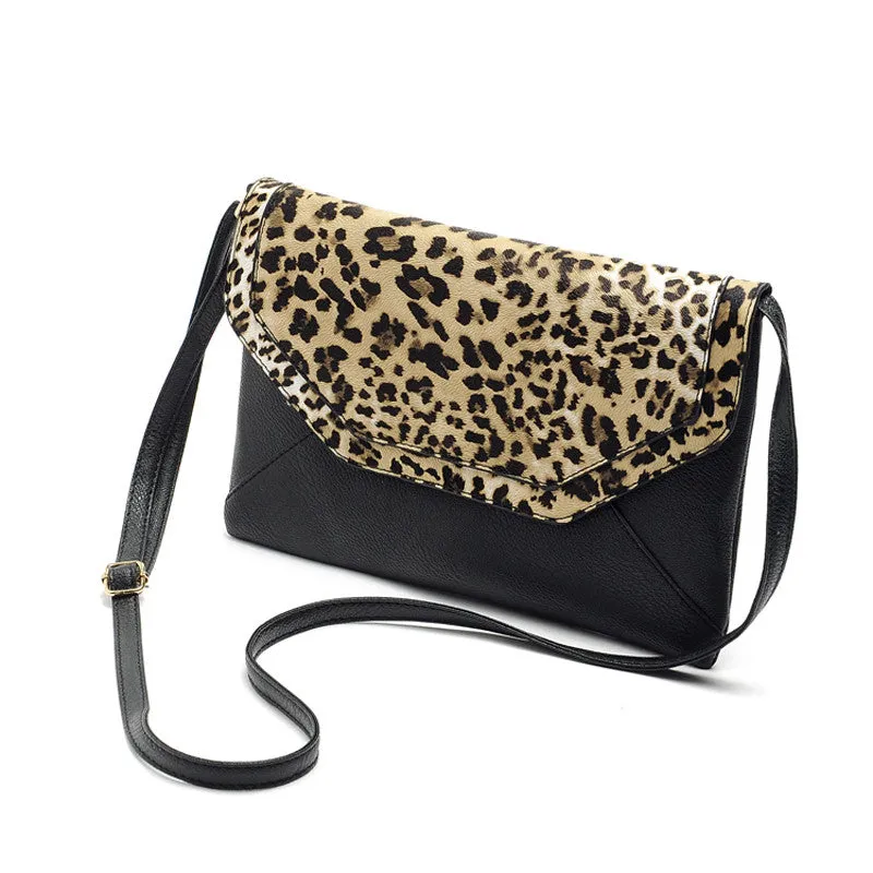 Women Handbag Leopard Printed Envelope Satchel Cross Body Shoulder Bags Handbags