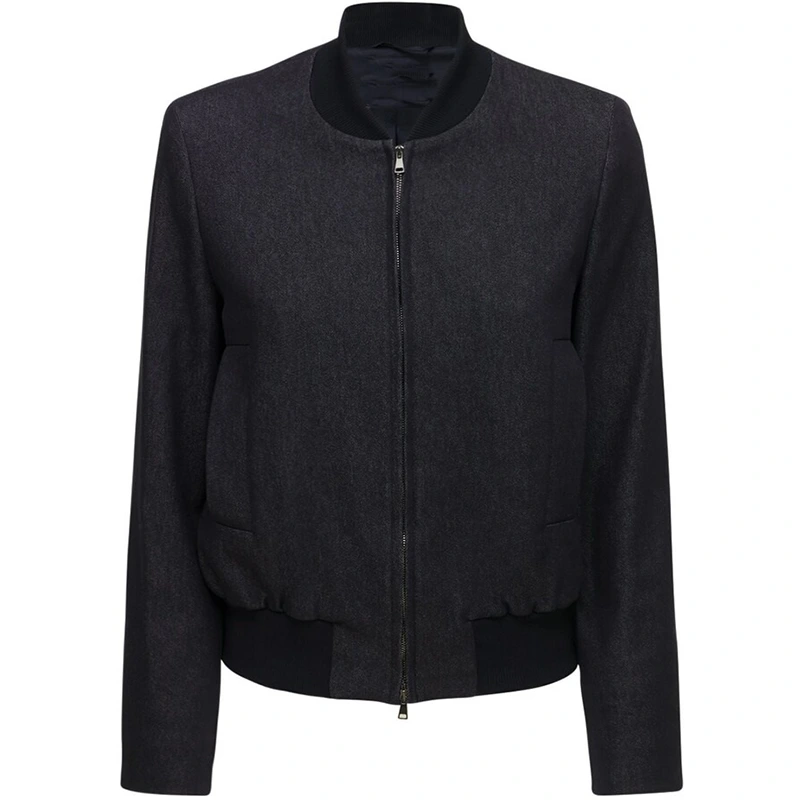 Womens Black Bomber Jacket | Black Zipper Bomber Jacket