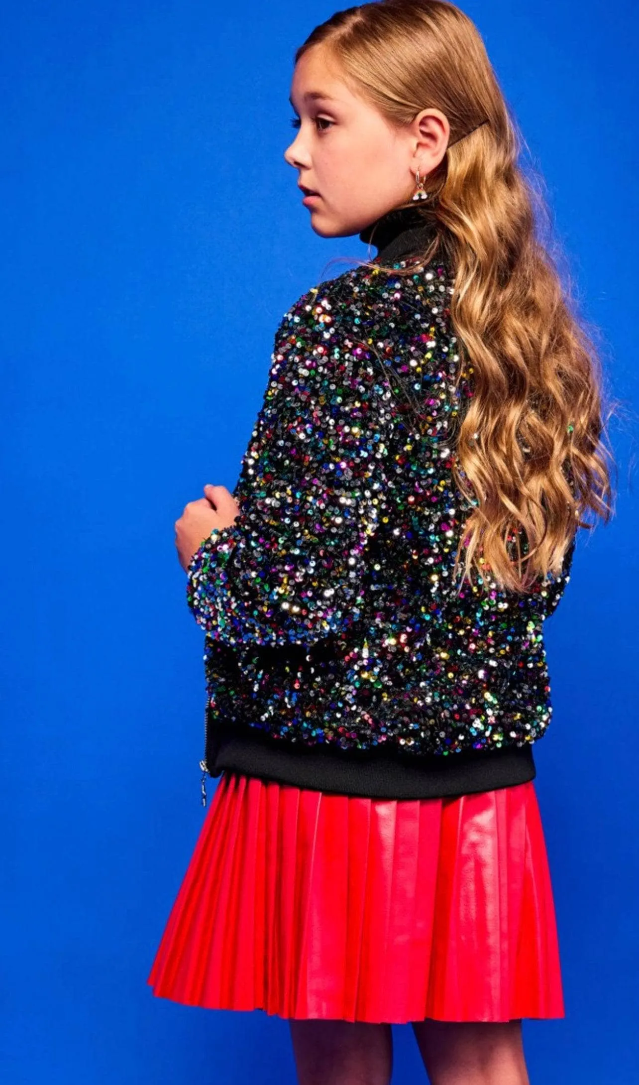 Women's Shimmering Stardust Sequin Bomber