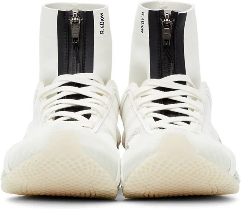 Y-3 White Mesh Runner 4D Low Sneakers